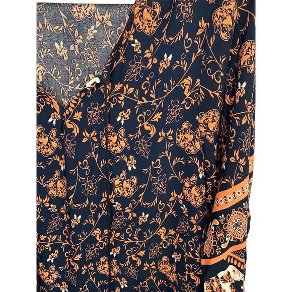 Blossom by P Peasant Top Elephant Print Women's M - Picture 2 of 11